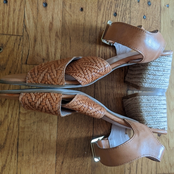 Marroqui Sanchez Woven Leather Sandals w/ Block Heels - Picture 6 of 9